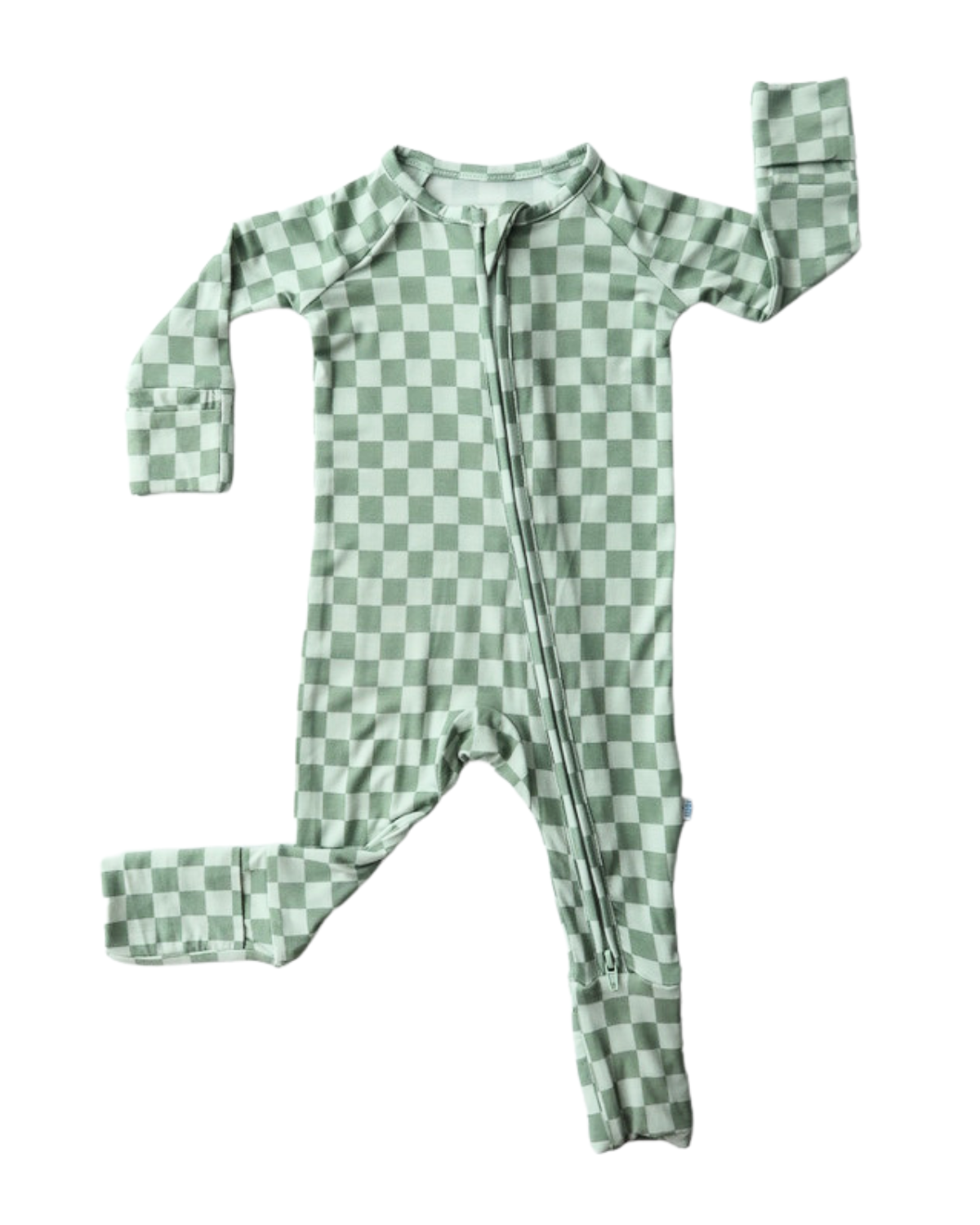 Wintergreen Checkerboard Zip Romper - Bamboo Pajama – Lolli Co.